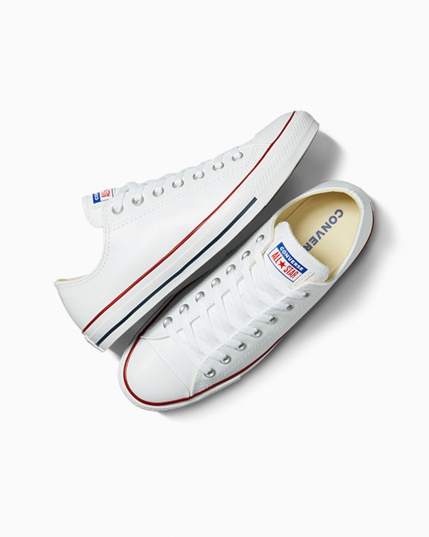 Zapatillas Bajas Converse Chuck Taylor All Star Cuero Mujer Blancas | PE 784EL0